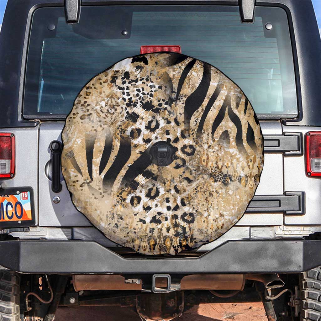Wild Animal Skins Spare Tire Cover Zebra Tiger Leopard Mix Skin - Wonder Print Shop