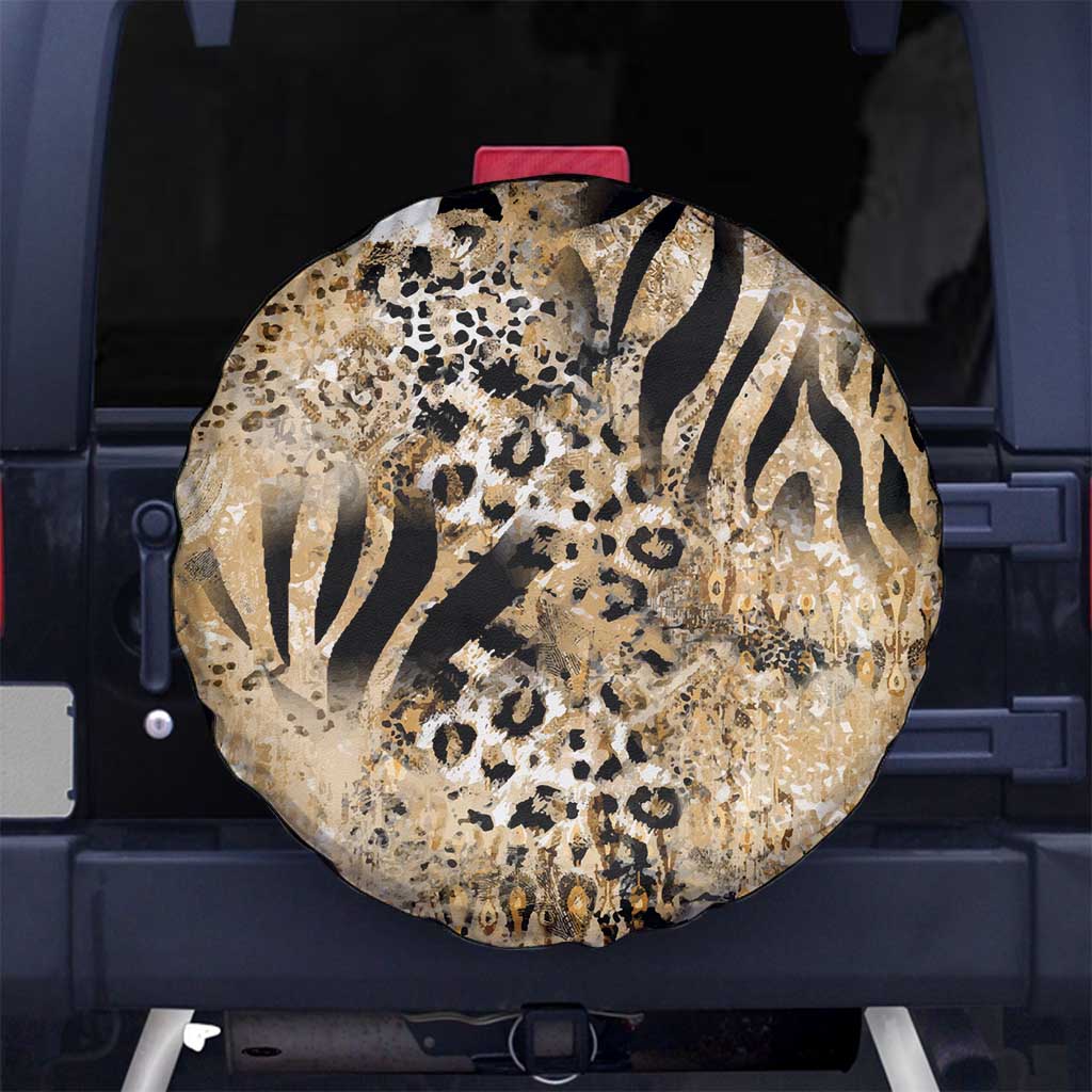 Wild Animal Skins Spare Tire Cover Zebra Tiger Leopard Mix Skin - Wonder Print Shop