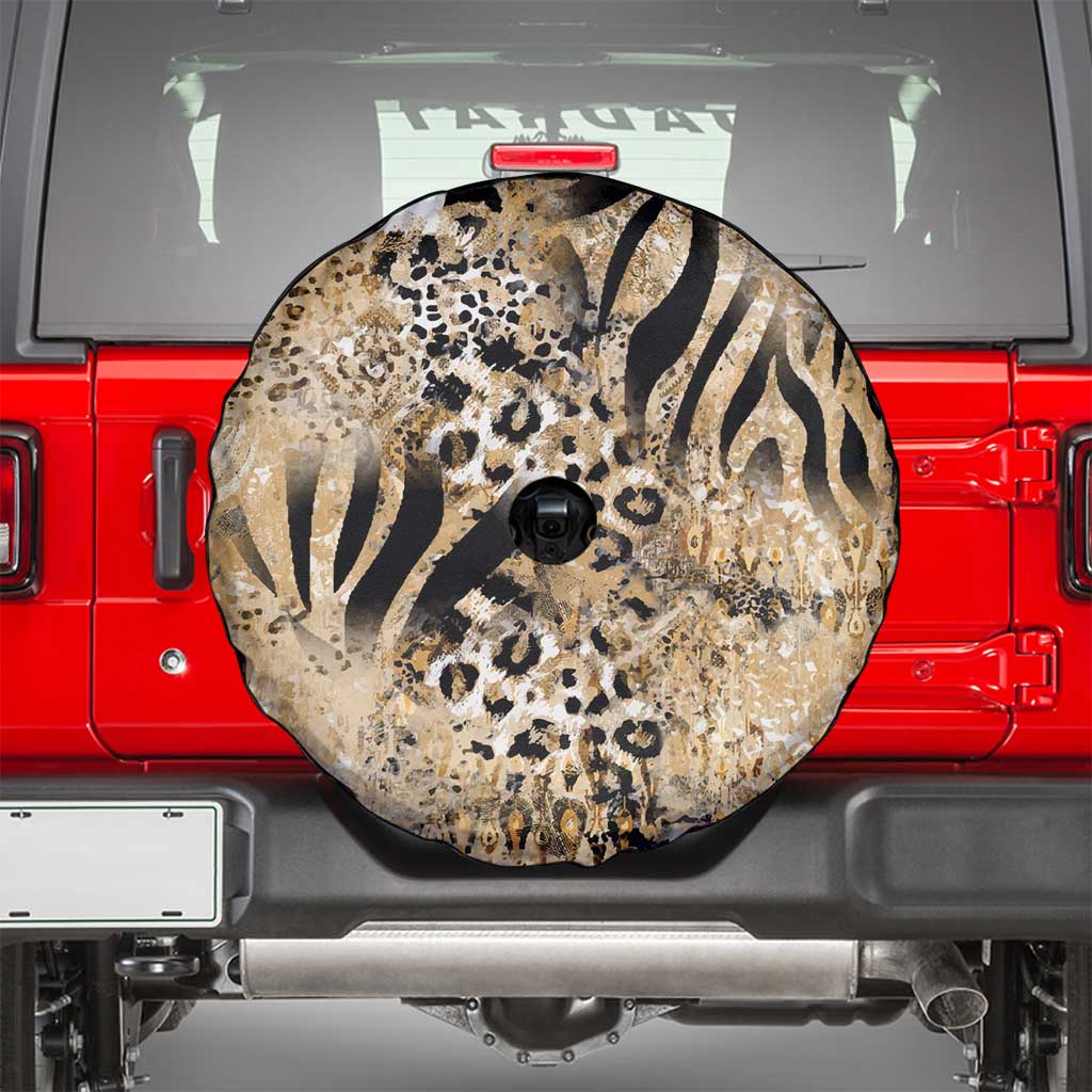 Wild Animal Skins Spare Tire Cover Zebra Tiger Leopard Mix Skin - Wonder Print Shop