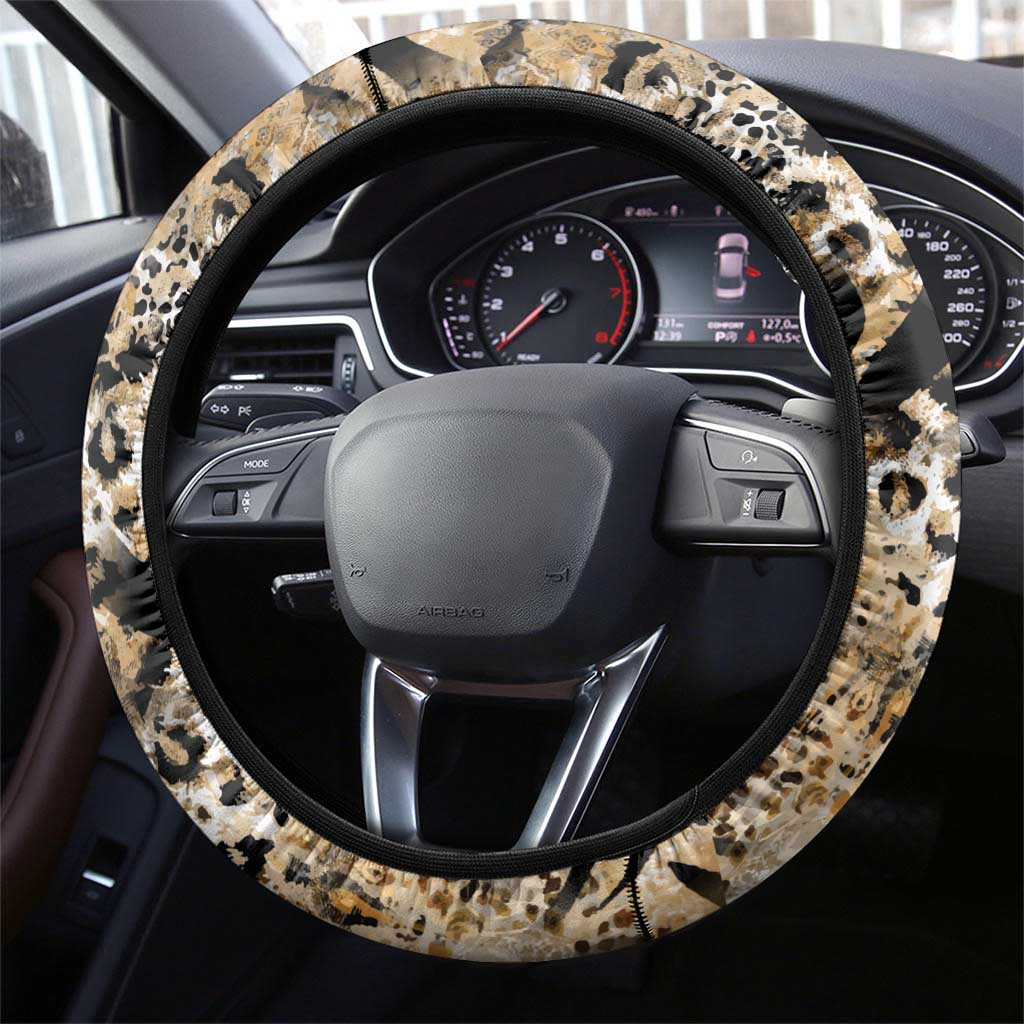 Wild Animal Skins Steering Wheel Cover Zebra Tiger Leopard Mix Skin - Wonder Print Shop