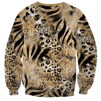 Wild Animal Skins Sweatshirt Zebra Tiger Leopard Mix Skin - Wonder Print Shop