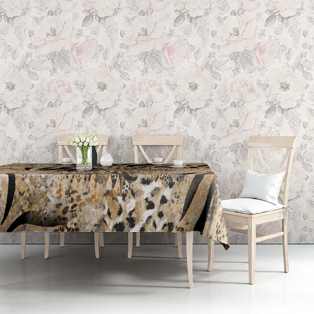 Wild Animal Skins Tablecloth Zebra Tiger Leopard Mix Skin - Wonder Print Shop