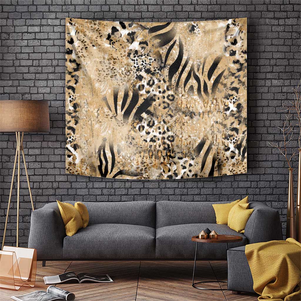 Wild Animal Skins Tapestry Zebra Tiger Leopard Mix Skin - Wonder Print Shop