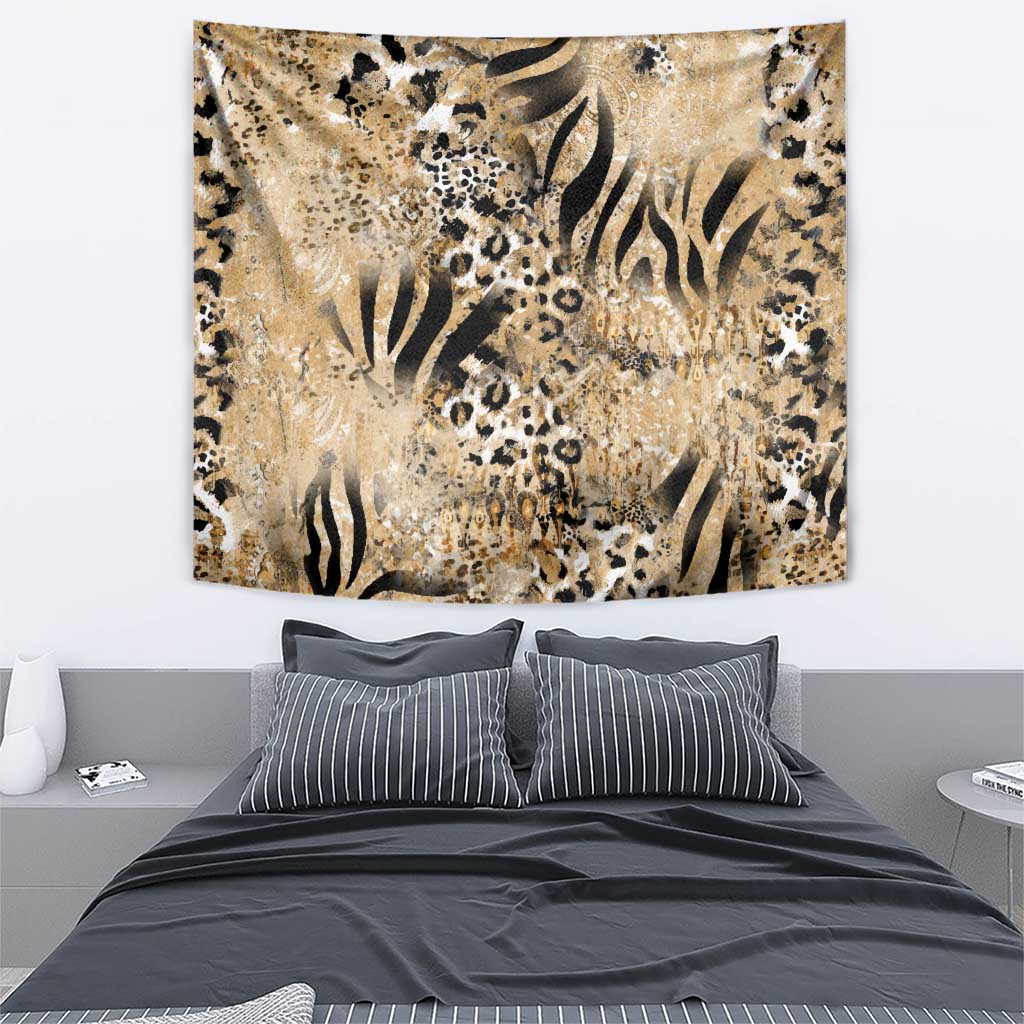 Wild Animal Skins Tapestry Zebra Tiger Leopard Mix Skin - Wonder Print Shop