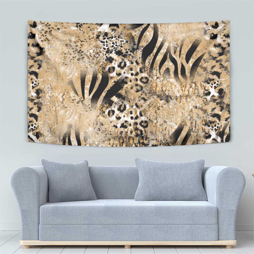 Wild Animal Skins Tapestry Zebra Tiger Leopard Mix Skin - Wonder Print Shop