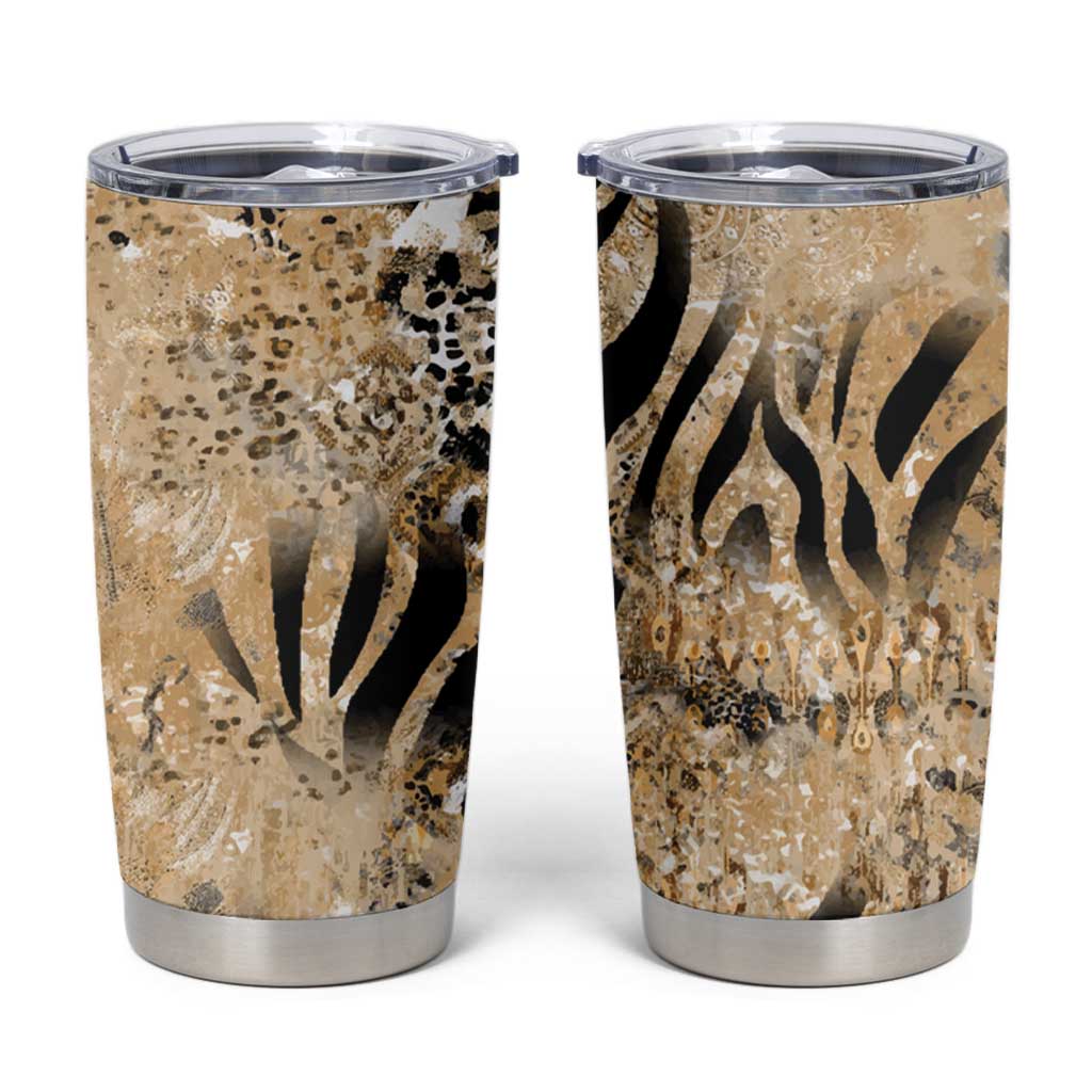Wild Animal Skins Tumbler Cup Zebra Tiger Leopard Mix Skin - Wonder Print Shop