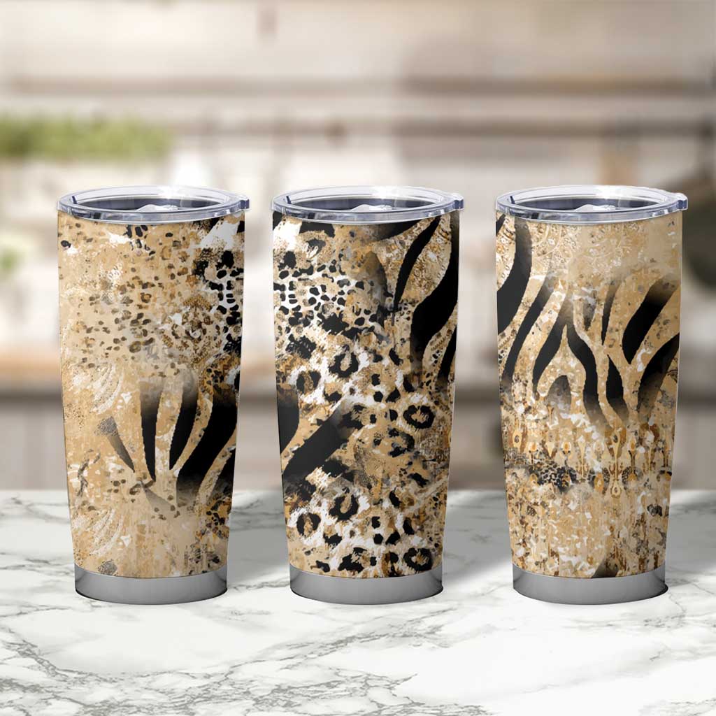 Wild Animal Skins Tumbler Cup Zebra Tiger Leopard Mix Skin - Wonder Print Shop