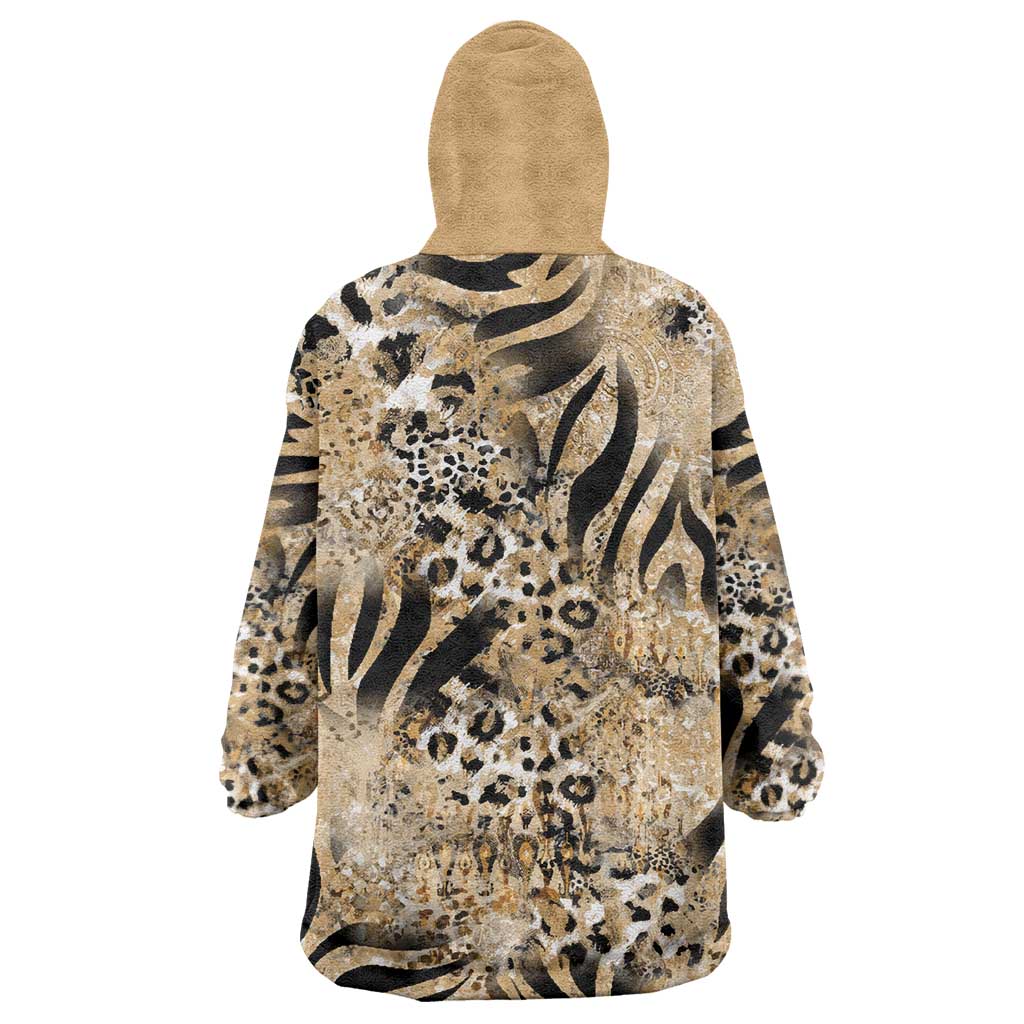 Wild Animal Skins Wearable Blanket Hoodie Zebra Tiger Leopard Mix Skin - Wonder Print Shop