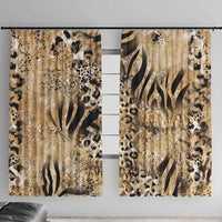Wild Animal Skins Window Curtain Zebra Tiger Leopard Mix Skin - Wonder Print Shop