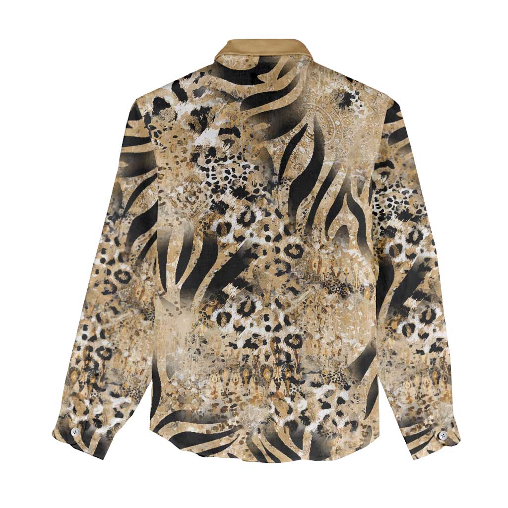 Wild Animal Skins Women Casual Shirt Zebra Tiger Leopard Mix Skin - Wonder Print Shop
