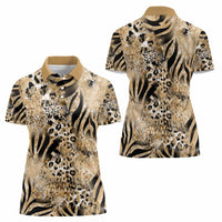 Wild Animal Skins Women Polo Shirt Zebra Tiger Leopard Mix Skin - Wonder Print Shop
