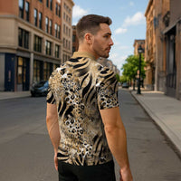 Wild Animal Skins Zipper Polo Shirt Zebra Tiger Leopard Mix Skin - Wonder Print Shop