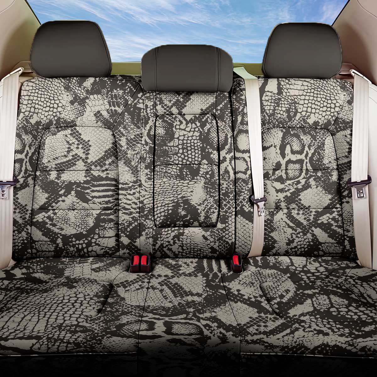 Wild Animal Skins Back Car Seat Cover Snake and Crocodile Mix Skin - Wonder Print Shop