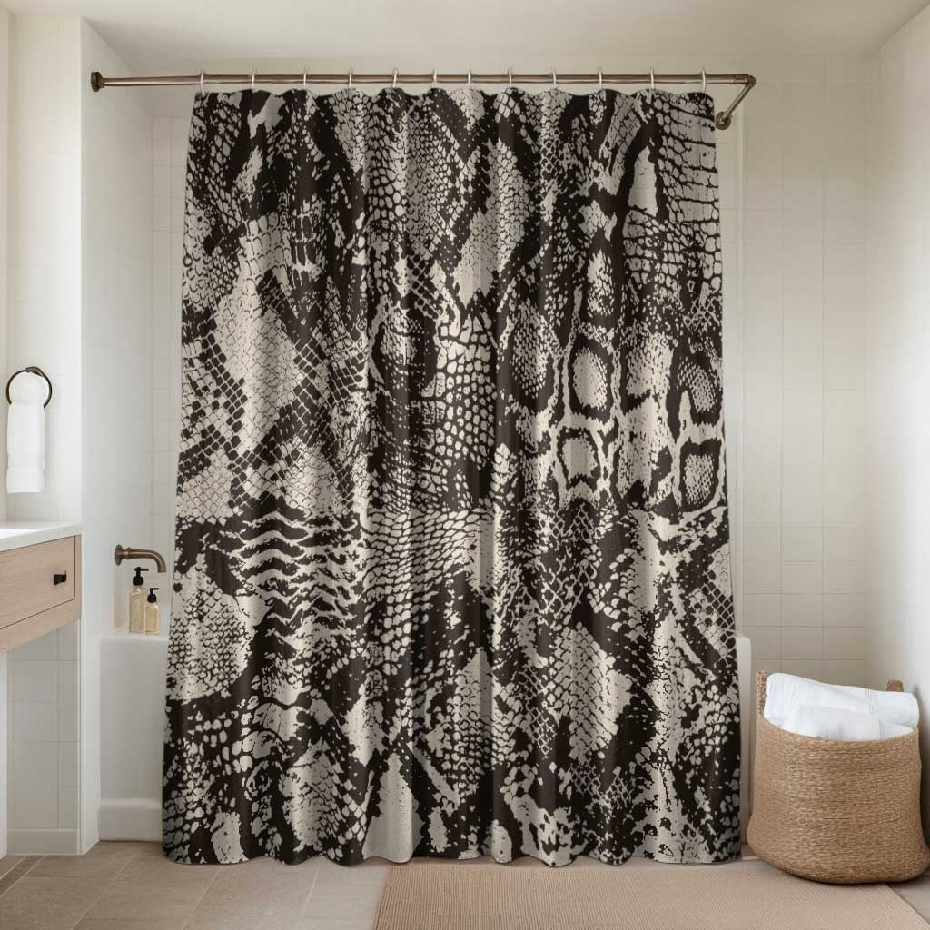 Wild Animal Skins Bathroom Set Snake and Crocodile Mix Skin - Wonder Print Shop