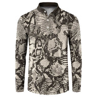 Wild Animal Skins Button Sweatshirt Snake and Crocodile Mix Skin - Wonder Print Shop