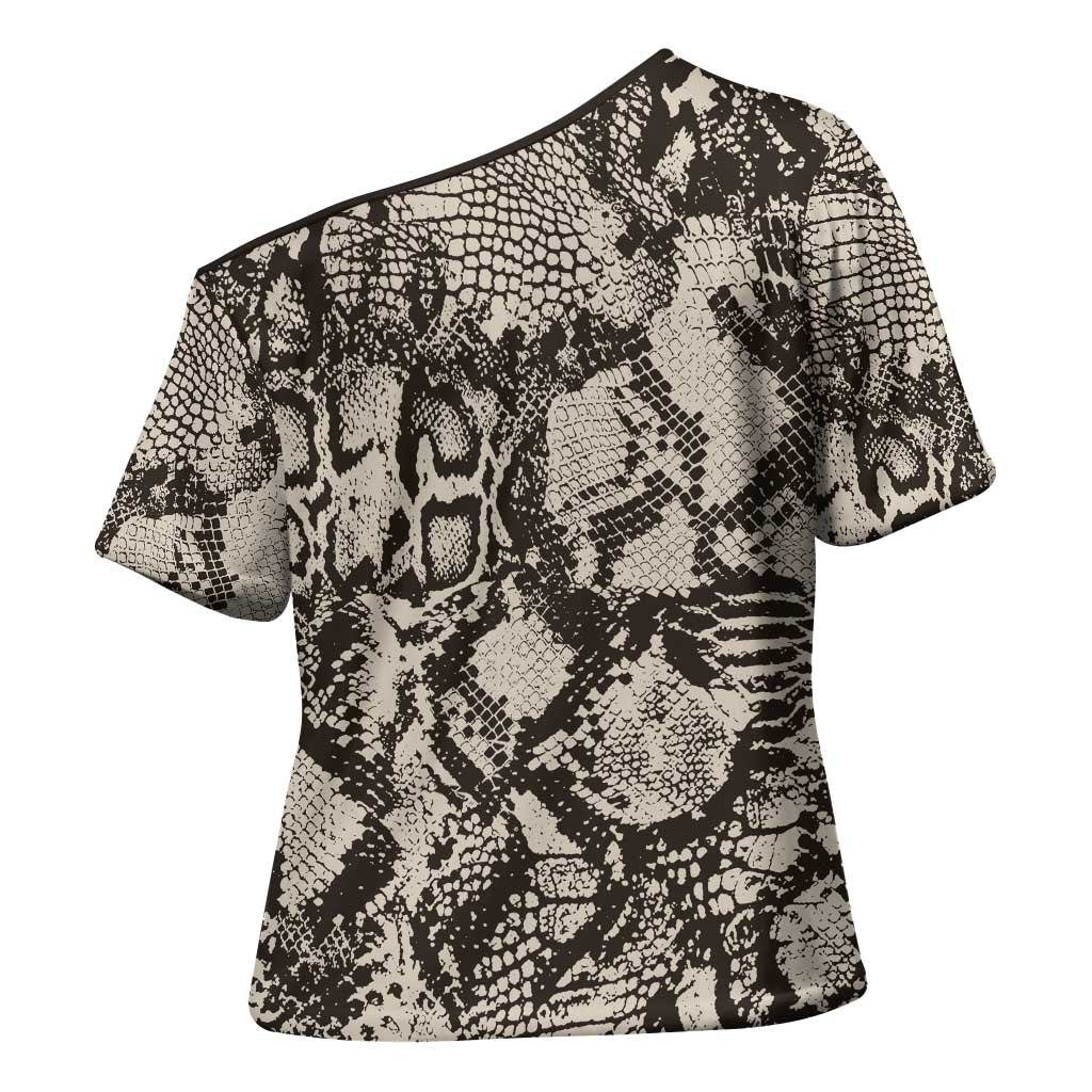 Wild Animal Skins Cross Shoulder Shirt Snake and Crocodile Mix Skin - Wonder Print Shop