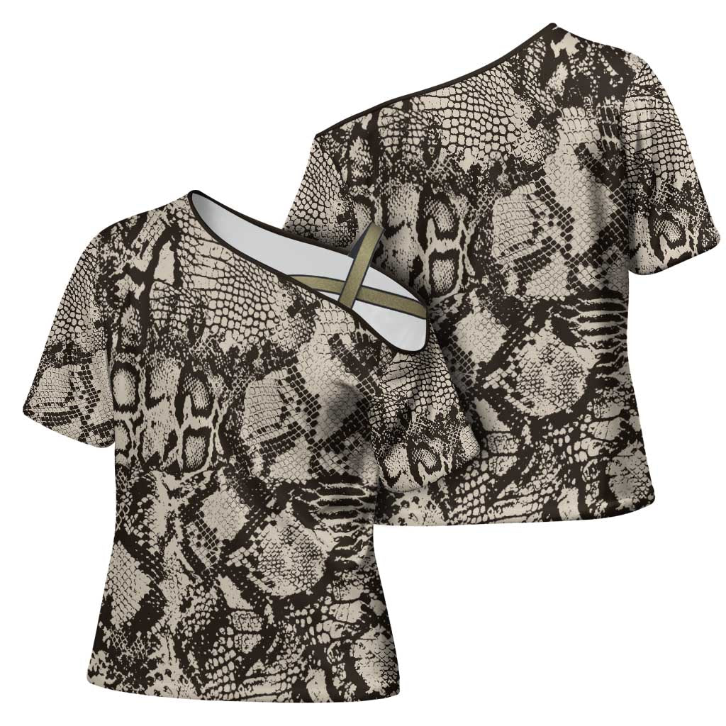Wild Animal Skins Cross Shoulder Shirt Snake and Crocodile Mix Skin - Wonder Print Shop