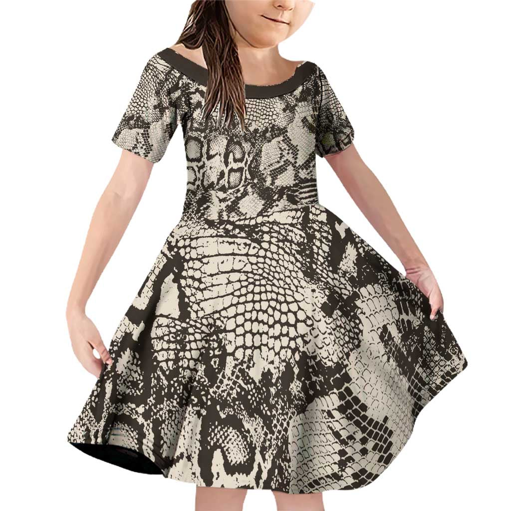 Wild Animal Skins Family Matching Off Shoulder Short Dress and Hawaiian Shirt Snake and Crocodile Mix Skin - Wonder Print Shop