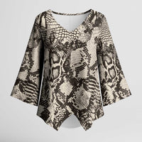 Wild Animal Skins Kimono Sleeve Blouse Snake and Crocodile Mix Skin - Wonder Print Shop