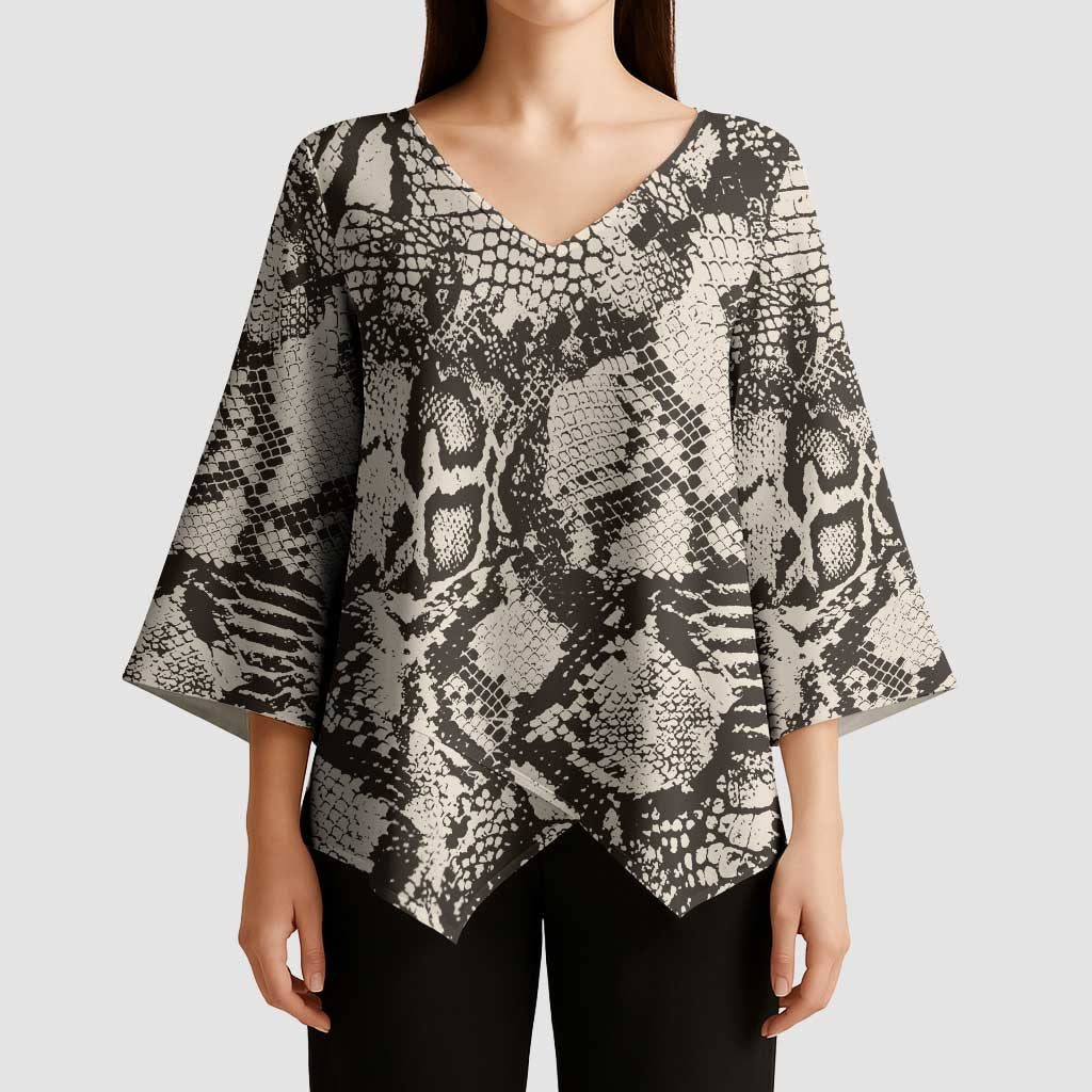 Wild Animal Skins Kimono Sleeve Blouse Snake and Crocodile Mix Skin - Wonder Print Shop