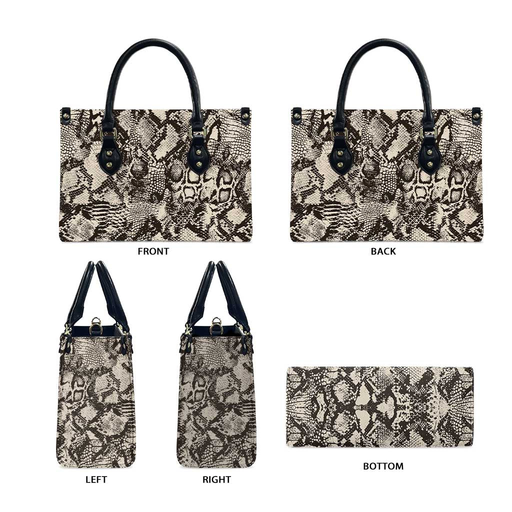 Wild Animal Skins Leather Bag Snake and Crocodile Mix Skin - Wonder Print Shop