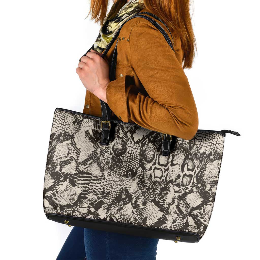 Wild Animal Skins Leather Tote Bag Snake and Crocodile Mix Skin - Wonder Print Shop