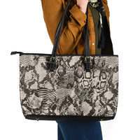 Wild Animal Skins Leather Tote Bag Snake and Crocodile Mix Skin - Wonder Print Shop