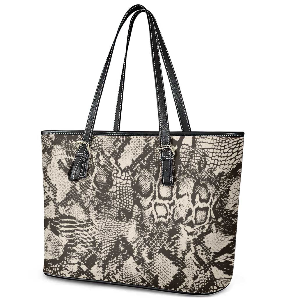 Wild Animal Skins Leather Tote Bag Snake and Crocodile Mix Skin - Wonder Print Shop