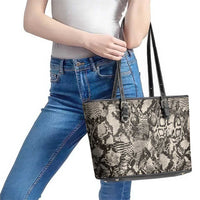 Wild Animal Skins Leather Tote Bag Snake and Crocodile Mix Skin - Wonder Print Shop