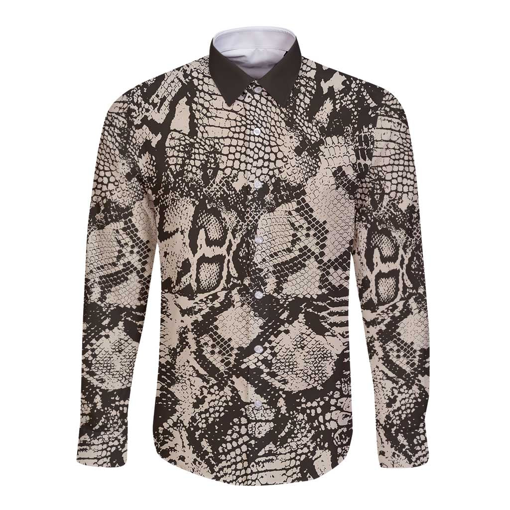 Wild Animal Skins Long Sleeve Button Shirt Snake and Crocodile Mix Skin - Wonder Print Shop