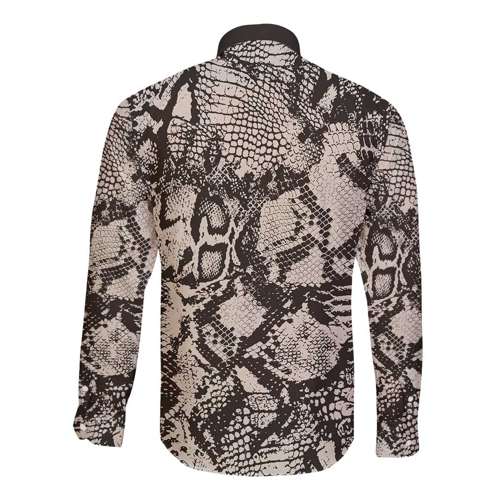 Wild Animal Skins Long Sleeve Button Shirt Snake and Crocodile Mix Skin - Wonder Print Shop