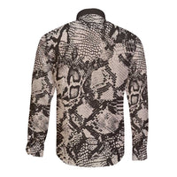 Wild Animal Skins Long Sleeve Button Shirt Snake and Crocodile Mix Skin - Wonder Print Shop