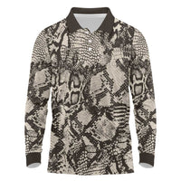 Wild Animal Skins Long Sleeve Polo Shirt Snake and Crocodile Mix Skin - Wonder Print Shop