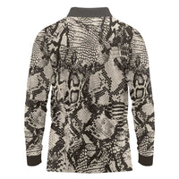 Wild Animal Skins Long Sleeve Polo Shirt Snake and Crocodile Mix Skin - Wonder Print Shop