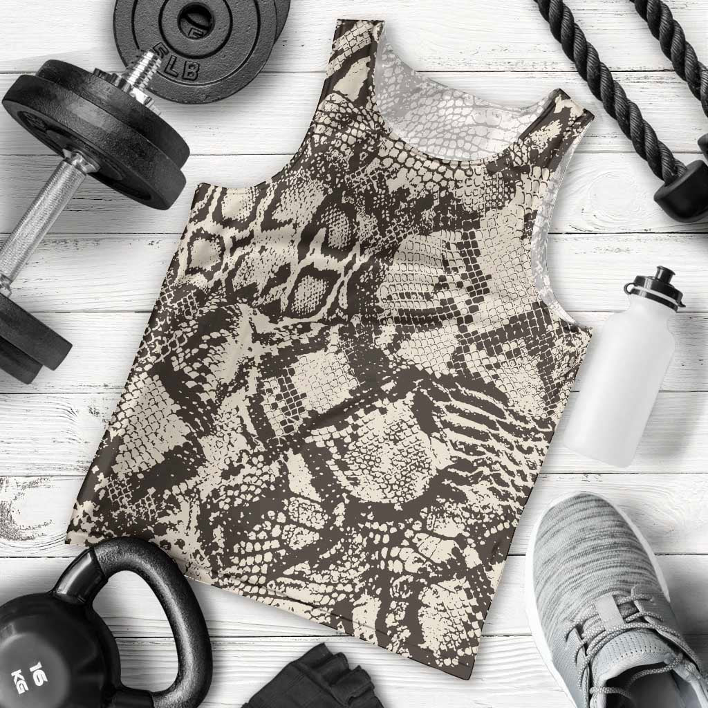 Wild Animal Skins Men Tank Top Snake and Crocodile Mix Skin - Wonder Print Shop
