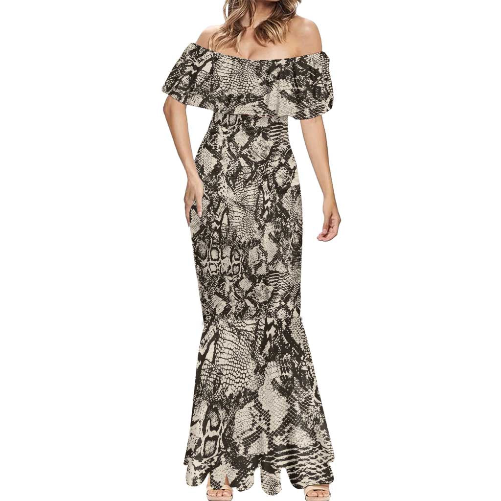 Wild Animal Skins Mermaid Dress Snake and Crocodile Mix Skin - Wonder Print Shop