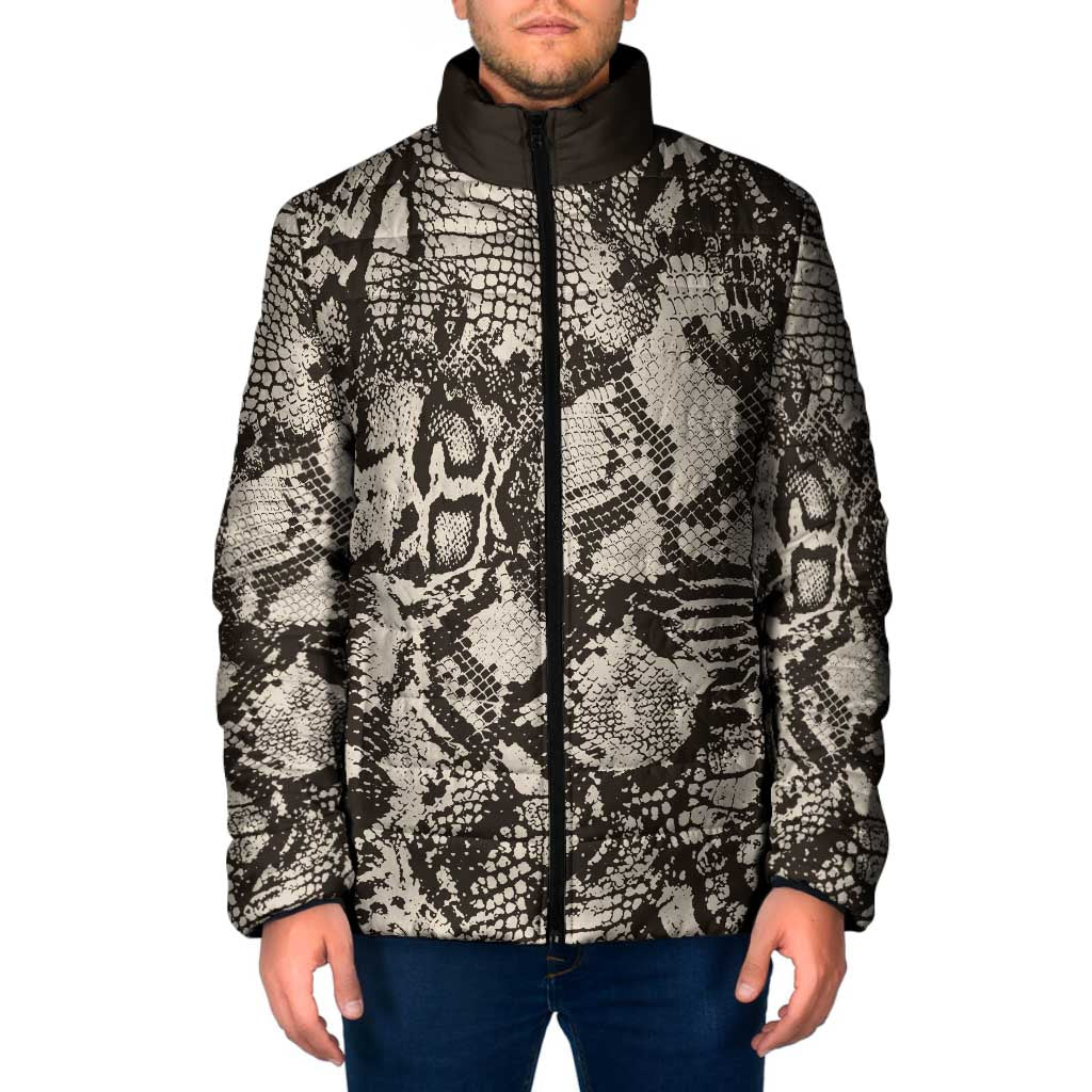 Wild Animal Skins Padded Jacket Snake and Crocodile Mix Skin - Wonder Print Shop