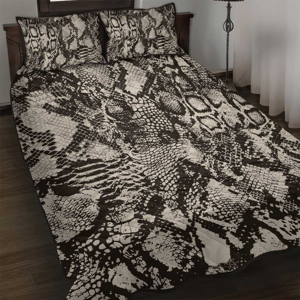 Wild Animal Skins Quilt Bed Set Snake and Crocodile Mix Skin - Wonder Print Shop