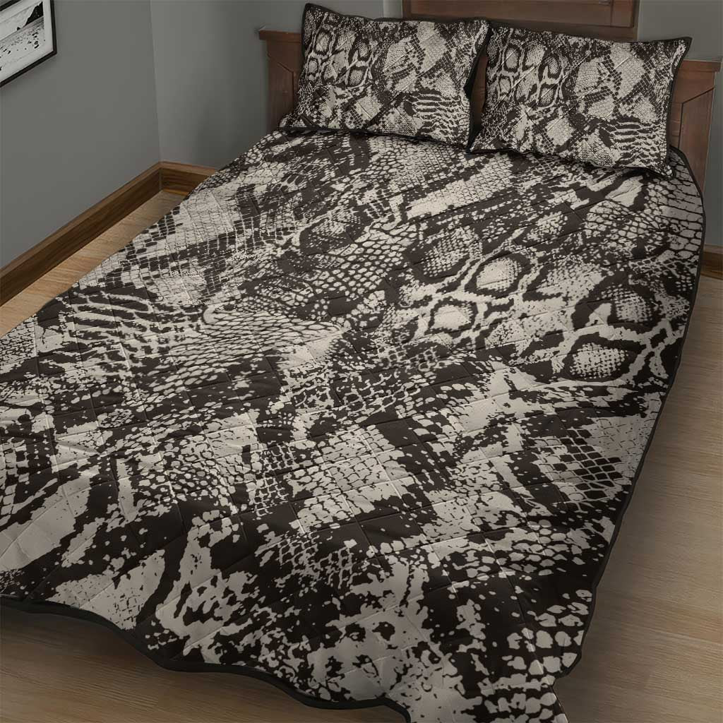 Wild Animal Skins Quilt Bed Set Snake and Crocodile Mix Skin - Wonder Print Shop
