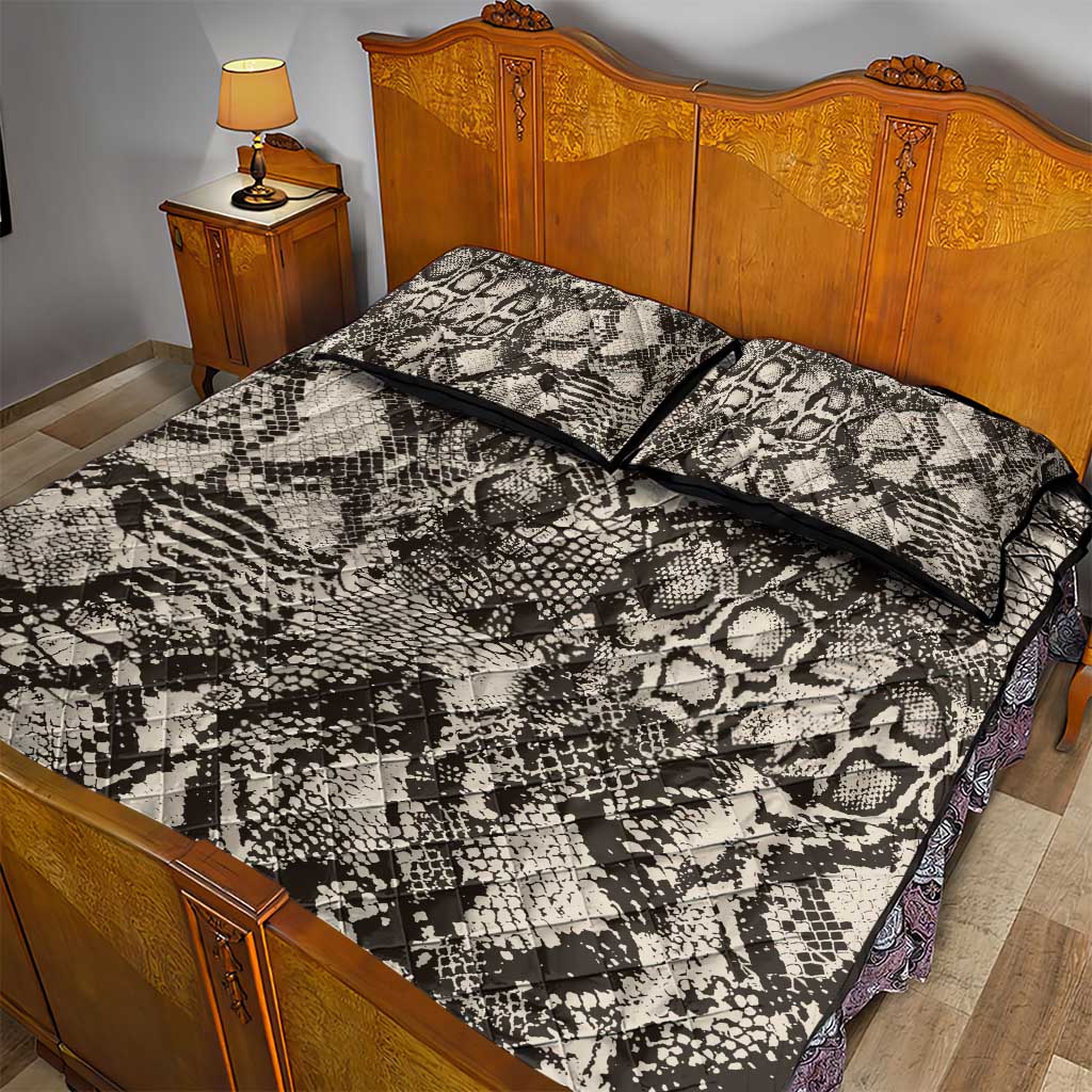Wild Animal Skins Quilt Bed Set Snake and Crocodile Mix Skin - Wonder Print Shop