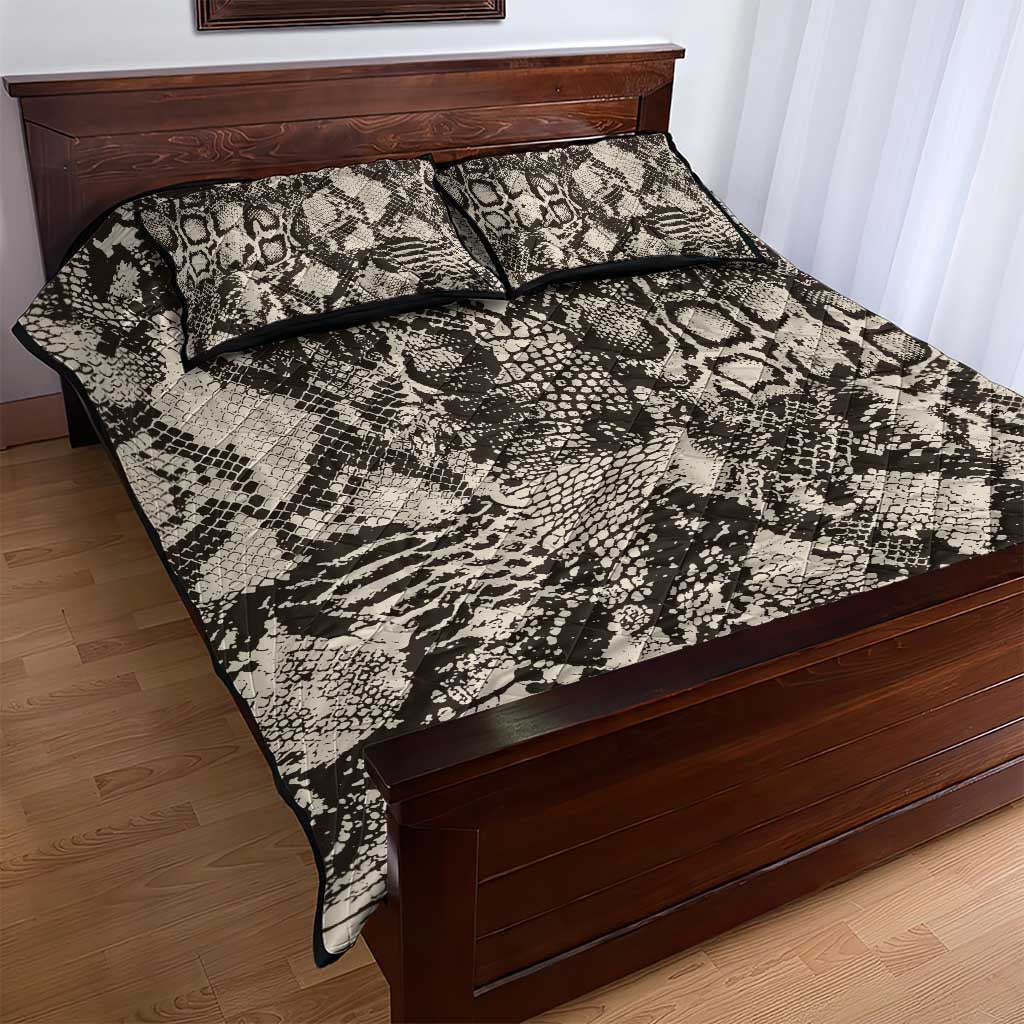 Wild Animal Skins Quilt Bed Set Snake and Crocodile Mix Skin - Wonder Print Shop