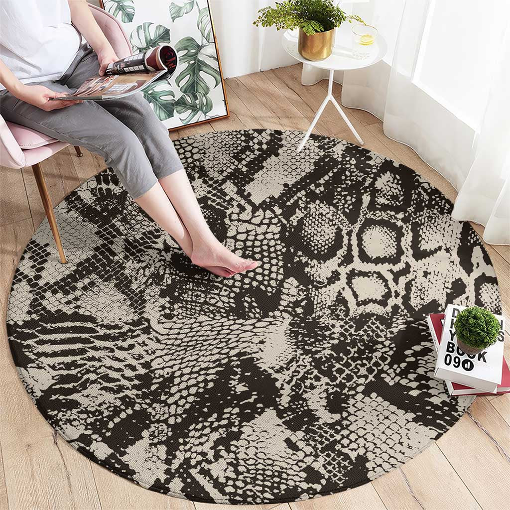 Wild Animal Skins Round Carpet Snake and Crocodile Mix Skin - Wonder Print Shop