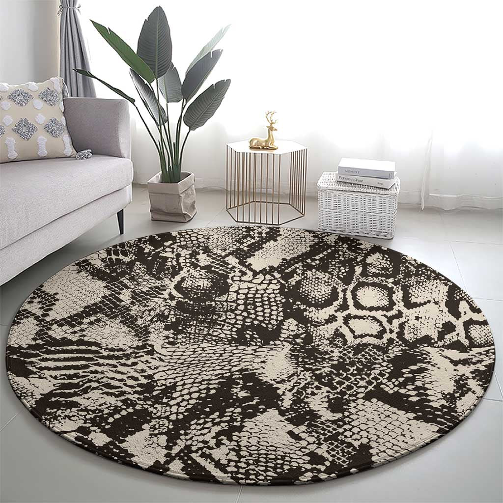 Wild Animal Skins Round Carpet Snake and Crocodile Mix Skin - Wonder Print Shop