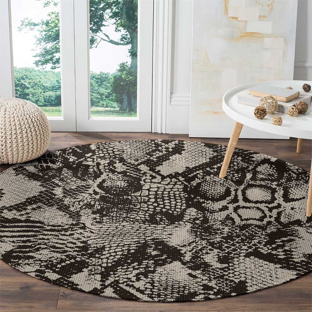Wild Animal Skins Round Carpet Snake and Crocodile Mix Skin - Wonder Print Shop
