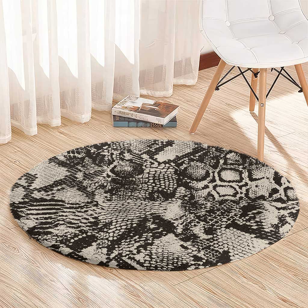 Wild Animal Skins Round Carpet Snake and Crocodile Mix Skin - Wonder Print Shop