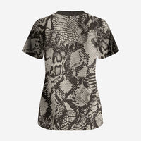 African Wild Animal Skins Scrub Top Snake and Crocodile Mix Skin