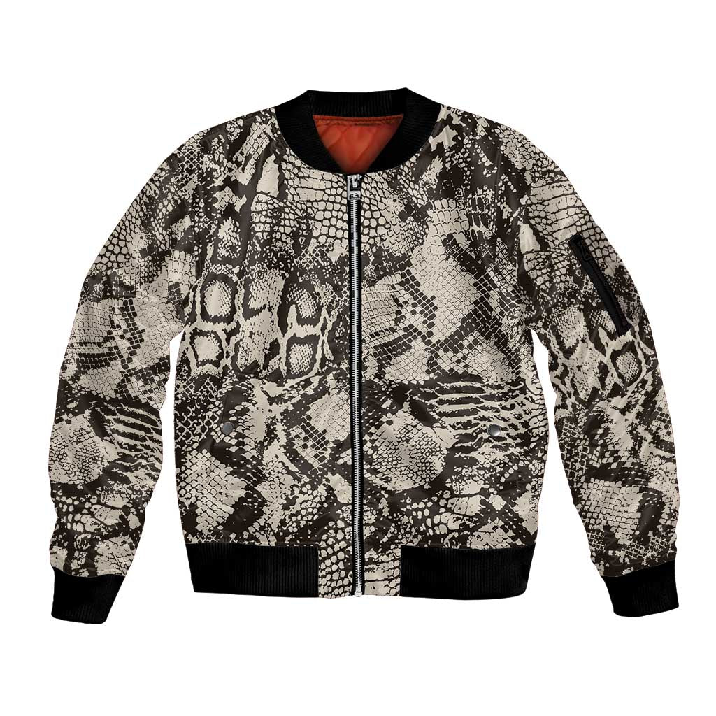 Wild Animal Skins Sleeve Zip Bomber Jacket Snake and Crocodile Mix Skin - Wonder Print Shop