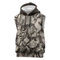 Wild Animal Skins Sleeveless Hoodie Snake and Crocodile Mix Skin - Wonder Print Shop