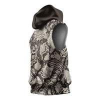 Wild Animal Skins Sleeveless Hoodie Snake and Crocodile Mix Skin - Wonder Print Shop
