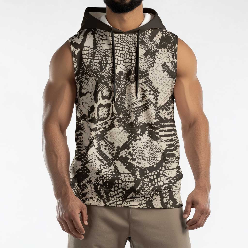 Wild Animal Skins Sleeveless Hoodie Snake and Crocodile Mix Skin - Wonder Print Shop